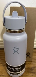 NEW - HYDRO FLASK 32 OZ WIDE FLEX STRAW CAP SURF BLUE GRAY - Picture 1 of 7