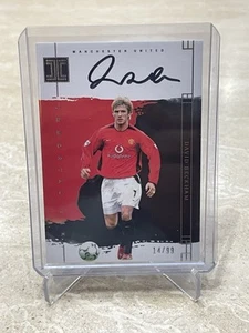 2023-24 IMPECCABLE SOCCER DAVID BECKHAM MANCHESTER UNITED ON CARD /99 AUTOGRAPH - Imagen 1 de 2