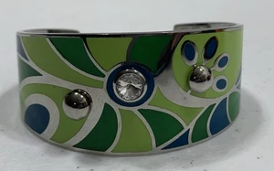 Brazalete Original Switch & Fun Vintage Mod 7 Verde Azul Plata Groovy Años 70 - Imagen 1 de 7