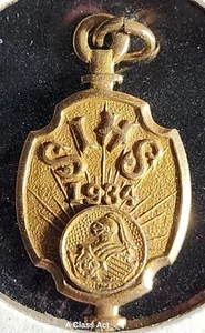 1934 SIHS GOLD FILLED MEDAL FOR ELOCUTION AWARD to H. Ball. Our T5631 - Picture 1 of 4