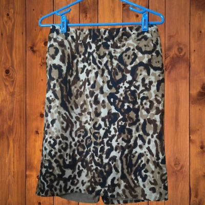 Falda lápiz Merona elástica para mujer talla 6 estampado animal leopardo abertura forrada Foto 1 de 4