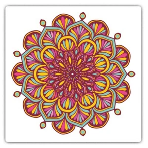 2 x autocollants carrés 7,5 cm - Mandala indien boho yoga cadeau cool #19367 - Photo 1/9