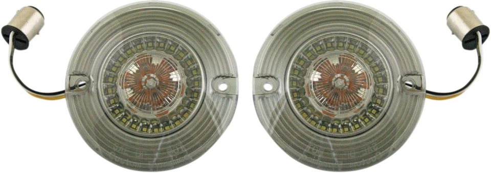 Probeam Flat Smoke Amber/White Ringz LED Front Turn Signal Inserts for US Harley - Image 1 of 1