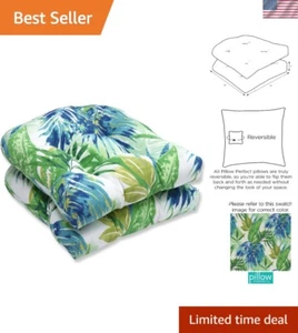 Tropic Floral Indoor/Outdoor Chair Seat Cushion, Tufted, Weather, and Fade Re... - Picture 1 of 8