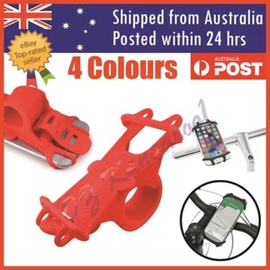 Silicone Bike Cellphone Holder Elastic Bicycle Motorcycle Bike Handlebar Mount - Picture 1 of 8