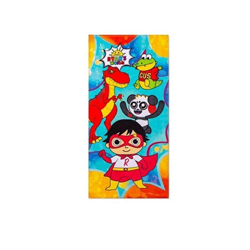 Toalla de Playa Ryan's World Grande 28" x 58" Algodón Rojo Titan Combo Panda Gus Rex Foto 1 de 1