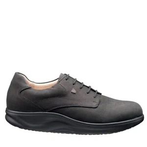 FINN COMFORT PRAETORIA BLACK PADDED HEEL LEATHER SHOE - Picture 1 of 1