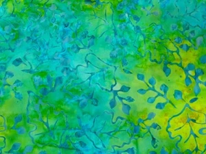 Batik Cotton Quilting Craft Fabric Metre / Fat, Long Quarter Blue Lime Acorns - Picture 1 of 2