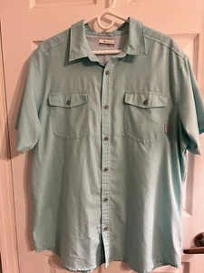 COLUMBIA Sportswear Omni-Wick Mint Green Shirt Men's XL Short Sleeve Button Down - Picture 1 of 17