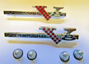 fits 64 65 Plymouth B-Body 65 Fury Commando V8 Fender Emblems NEW - Picture 1 of 2