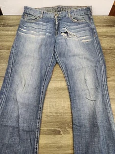 Vintage Guess The Falcon Bootcut Jeans Women's 34x32 Distressed Button Fly - Picture 1 of 11