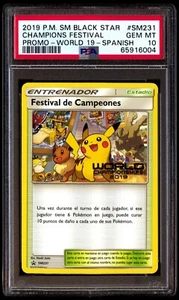 PSA 10 Gem Mint Champions Festival SM231 Spanish Worlds Promo Stamped 2019 S&M - Picture 1 of 2