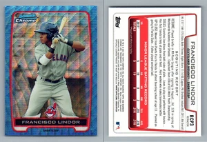2012 BOWMAN BLUE WAVE CHROME PROSPECT BCP3 FRANCISCO LINDOR INDIANS - Picture 1 of 1