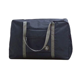 Black Travel Folding Carry Hand Bag for Clothes Organizer Pouch NEW - Picture 1 of 4