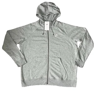 Nike Grey Zip-Up Hoodie Womens Grey Heather Regular Full Zip Bnwt Gym Jumper - Picture 1 of 3