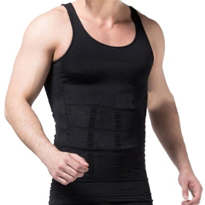 EE. UU. Hombres Body Shaper Adelgazante Camiseta Cuerpo Completo Cintura Entrenador Prendas moldeadoras Corsés Chaleco Foto 1 de 4