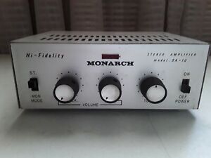Vintage Monarch SA-10 Stereo Tube Amplifier Hi-Fidelity 12AX7 TESTED AND WORKING