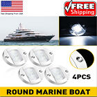 4Pcs White Round Marine Boat LED Stern Transom Lights Cabin Deck Courtesy Light