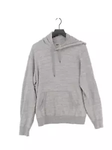 Uniqlo Men's Hoodie M Grey Cotton with Polyester Pullover - Picture 1 of 5