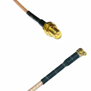 USA-CA RG316 DS RP-SMA FEMALE to MMCX MALE ANGLE Coaxial RF Pigtail Cable - Picture 1 of 1