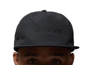 Air Jordan Pro Unstructured Flat Bill Hat Cap Snapback Off Noir S/M FZ2011-010 - Picture 1 of 6