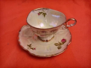 Norcrest Mossrose Fine China Teetasse und Untertasse Made in Japan - Bild 1 von 7