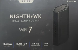 NETGEAR RS100 Nighthawk BE3600 Dual-Band Wi-Fi 7 Router-RS100 - Picture 1 of 2