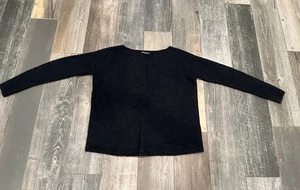 J. McLaughlin Women Small Sweater Black 100% Cashmere Boat Neck Pullover Ribbed - Picture 1 of 6