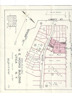 M.E. Hooks Building, Utica, NY Sanborn Map dated July 15, 1929 - Picture 1 of 3