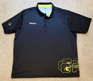 AND1 Basketball Polo Shirt Men’s Size 3XL Short Sleeve Black Yellow - Picture 1 of 8