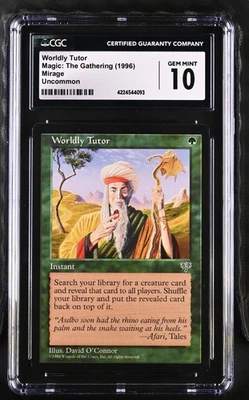 WORLDLY TUTOR Mirage CGC 10 Vintage MTG [Nostalgium] - Image 1 of 2