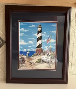 "Guiding Light" Trish's Lighthouse by Jeff Arnold Numbered Framed Print w/COA - Picture 1 of 6
