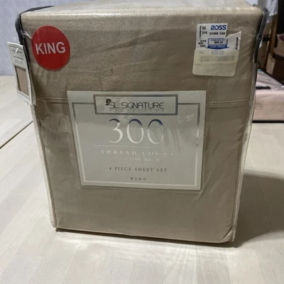 SL Signature collection 300 thread count cotton rich 4 piece sheet set king Size - Image 1 of 4