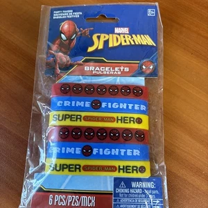 Marvel Spider-man Birthday Party Superhero 6 Bracelet Favours super hero - Picture 1 of 3