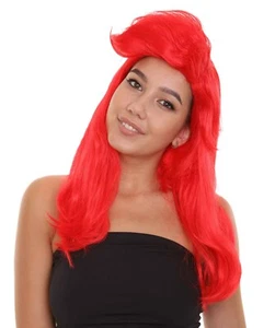 Red Long Straight Wig for Cosplay Mermaid Princess Halloween Party Hair HW-1813 - Picture 1 of 10