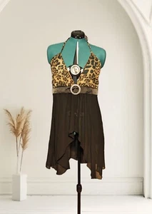 ELEGANT MOMENTS Cheetah SHEER Babydoll Chemise LINGERIE Matching Thong PLUS 1X  - Picture 1 of 14