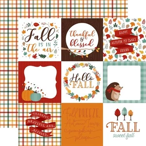 2 Hojas de Papel Echo Park FELIZ OTOÑO 12x12 Cartulina - Cool Breeze - Imagen 1 de 1