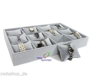 Watches Template Board Watch Box Velvet Cushion for 12 Watches Grey - Picture 1 of 2