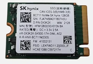 SK hynix BC711 HFM128GD3GX013N 128GB NVMe M.2 2230 SSD Internal - Afbeelding 1 van 1