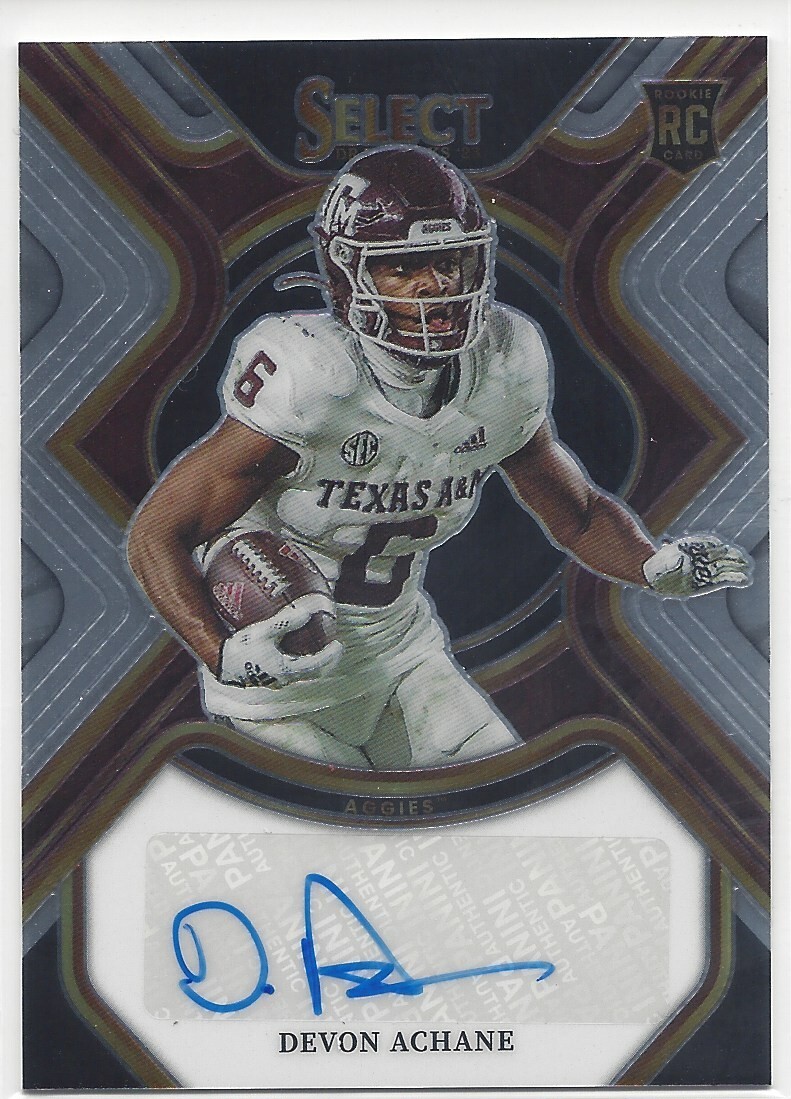 (0127) DEVON ACHANE 2023 PANINI SELECT DRAFT PICKS SELECT SIGNATURE AUTO #RS-DAC