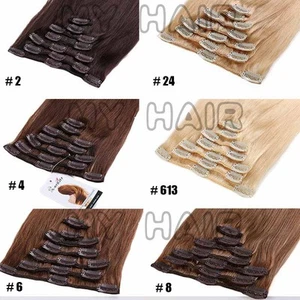 ✿ US Full Head Clip in Remy Human Hair Extensions ✿ 15-26 inch ON SALE HG173 - Picture 1 of 92
