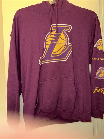 LA Los Angeles Lakers NBA Basketball Hoodie Hooded Sweatshirt Purple Large Cover