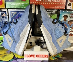 NIKE AIR JORDAN 4 RETRO UNIVERSITY BLUE TD TODDLER SIZE 10C SHOES SNEAKERS CSTOR - Picture 1 of 11