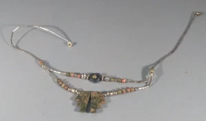 Tiger Eye & Liquid Silver Necklance 18 in - Picture 1 of 4