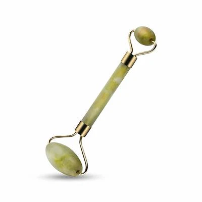 Earthly Bloom Authentic 100% Natural Green Jade Stone Facial Neck Roller Massage - Bild 1 von 4