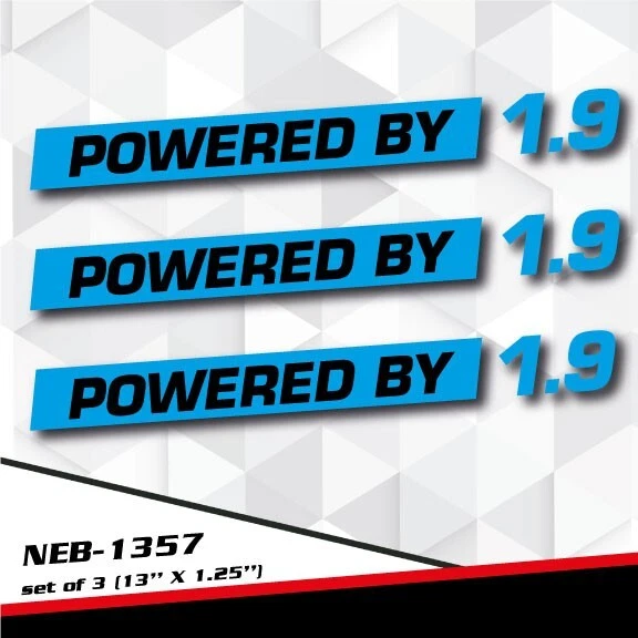 POWERED BY 1.9L Decal Sticker for Golf Jetta Vitara Astra Audi A3 SX4 NEB-1357 - Image 1 of 1