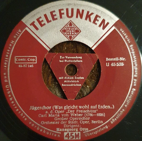 Großer Opernchor, Orchester Der Städt. Oper, Berlin -  Vinyl-Single #G2048556 - Bild 1 von 1