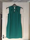 Oasis Green Sleeveless Lined Dress Cut Out Chest Vgc Size 10