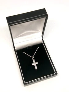 Sterling Silver Necklace with Simple Cross - Picture 1 of 2