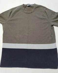 Suéter Vince Para Hombre Grande Gris Azul Cuello Redondo Mangas Largas - Manchado - Imagen 1 de 12